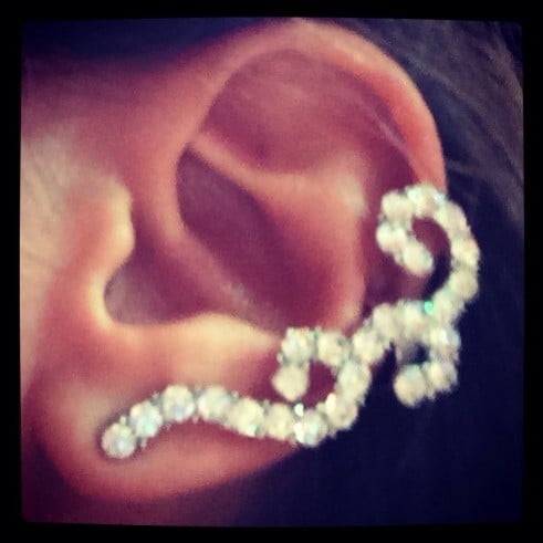 Ear cuff strass blanc