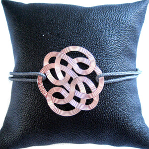 Bracelet Enlace-moi rosé - cordon gris